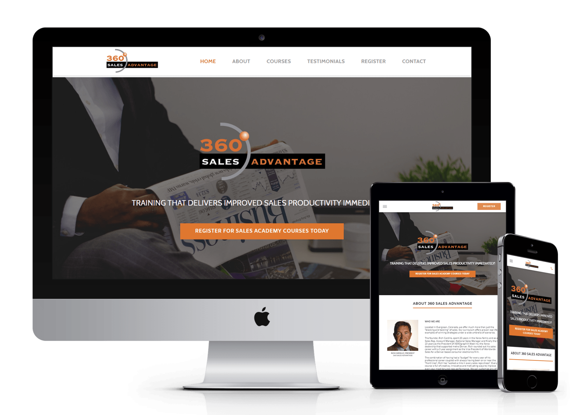 360 Sales Advantage website design screenshot